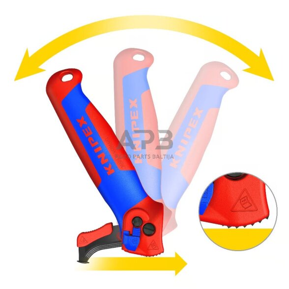 Terkšlinis kabelio nužievinimo peilis su kreipiančiąją KNIPEX 2