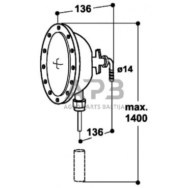 Tiekimo vamzdis girdyklai Suevia 940, SU1300940 1 Tiekimo vamzdis girdyklai Suevia 940, SU1300940 1