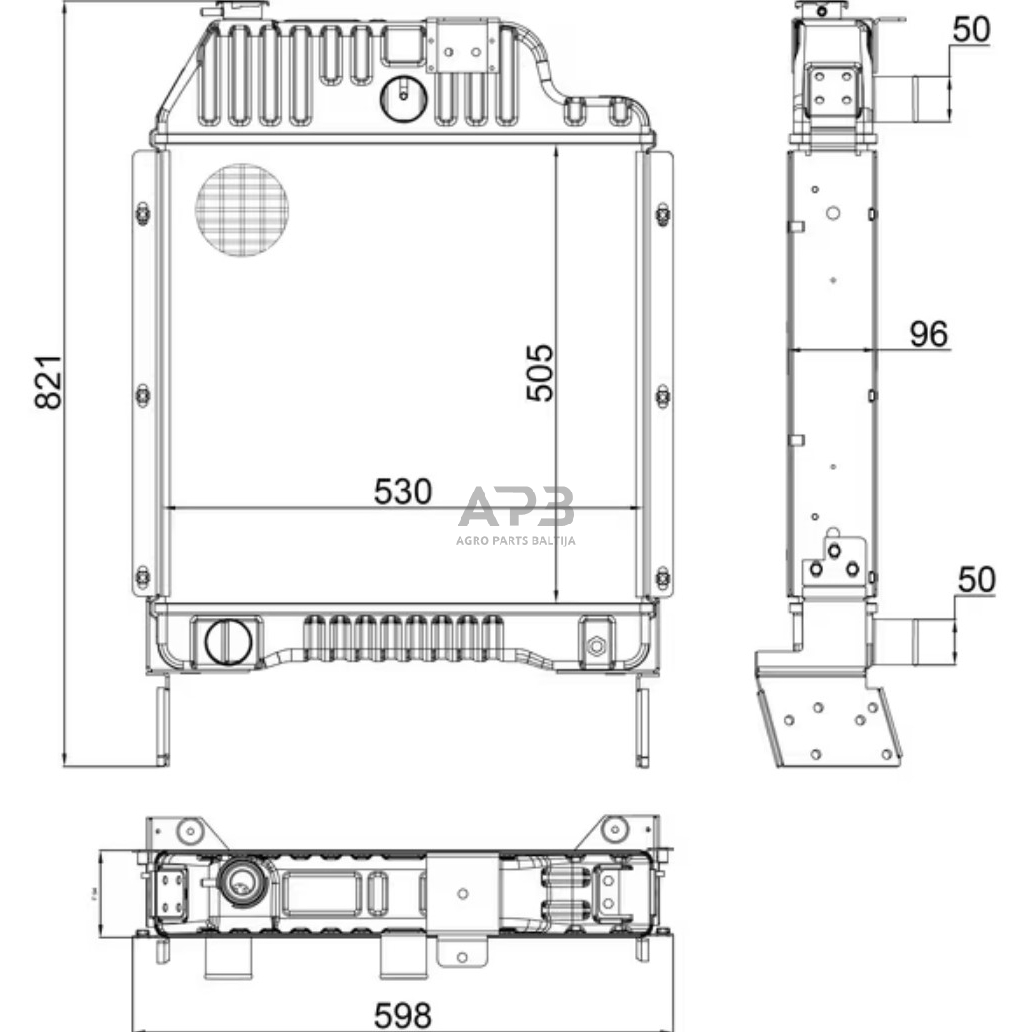 Traktoriaus radiatorius 3618628M92N 1