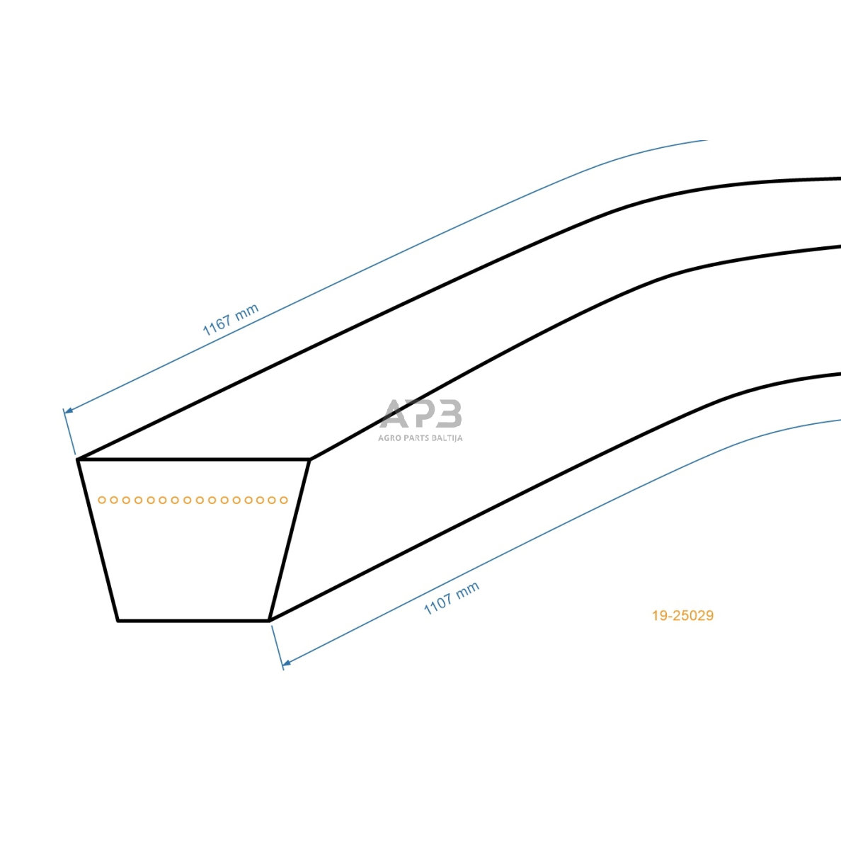 Trapecinis diržas MTD 754-04268, 75404268 15,88x1166mm La 1