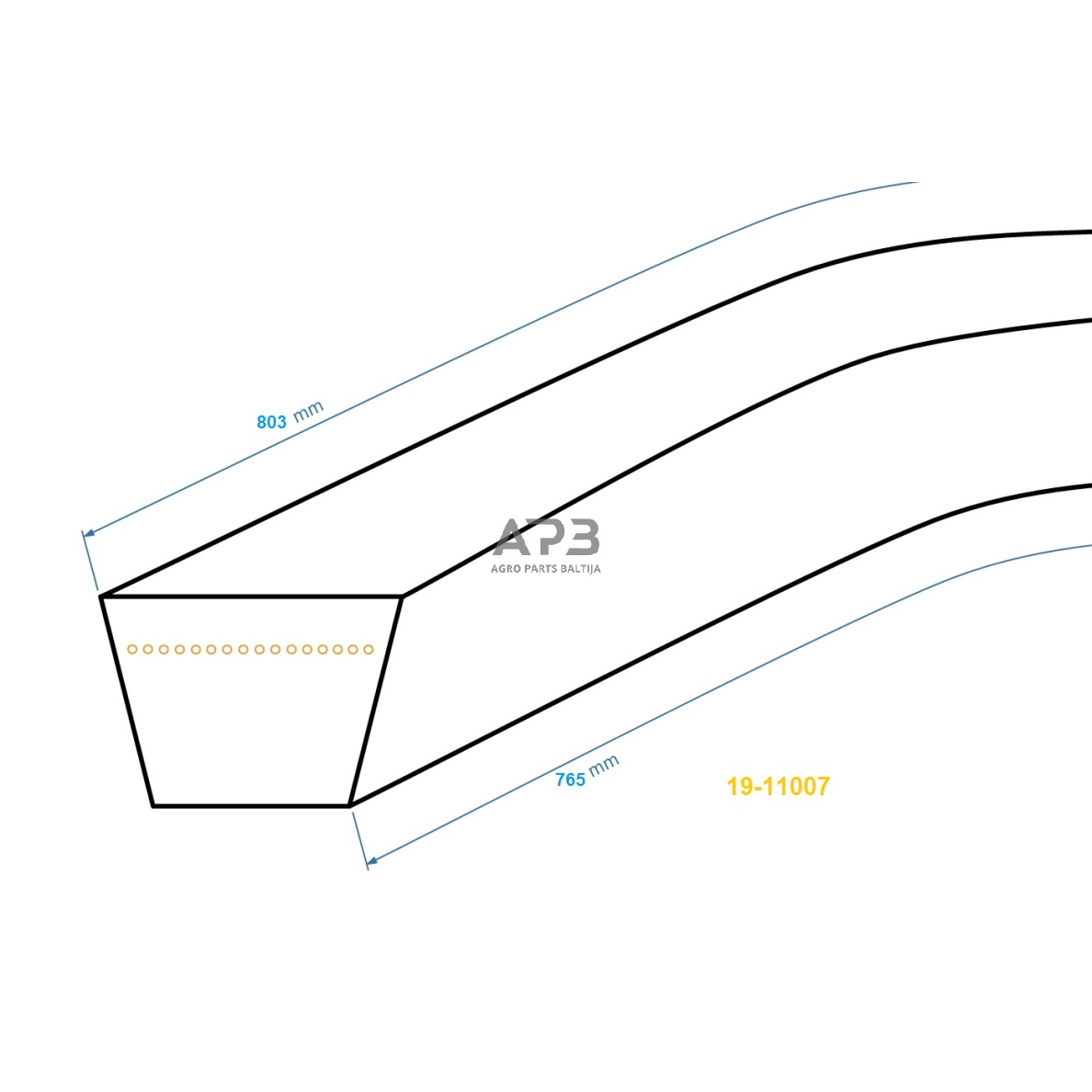 Trapecinis eigos diržas Castel Garden RASER 484TR, T 484TR, T 484 TR-E Z30 10x765mm Li, 10,00x803mm La