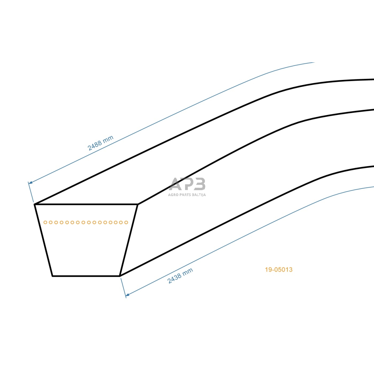 Trapecinis eigos diržas John Deere STX38 M125218 13,00x2488,00mm La, 13,00x2438,00 Li 1