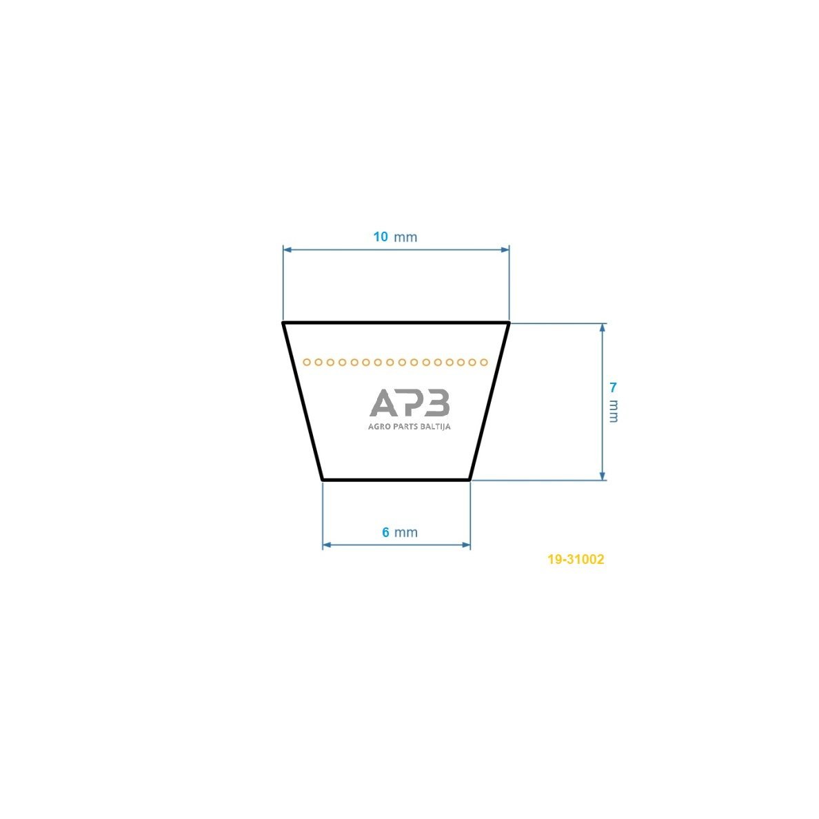 Trapecinis eigos diržas NAC WR654800 WR654802 WR654805 Z35,5 10x850mm Li, 10x888mm La 1