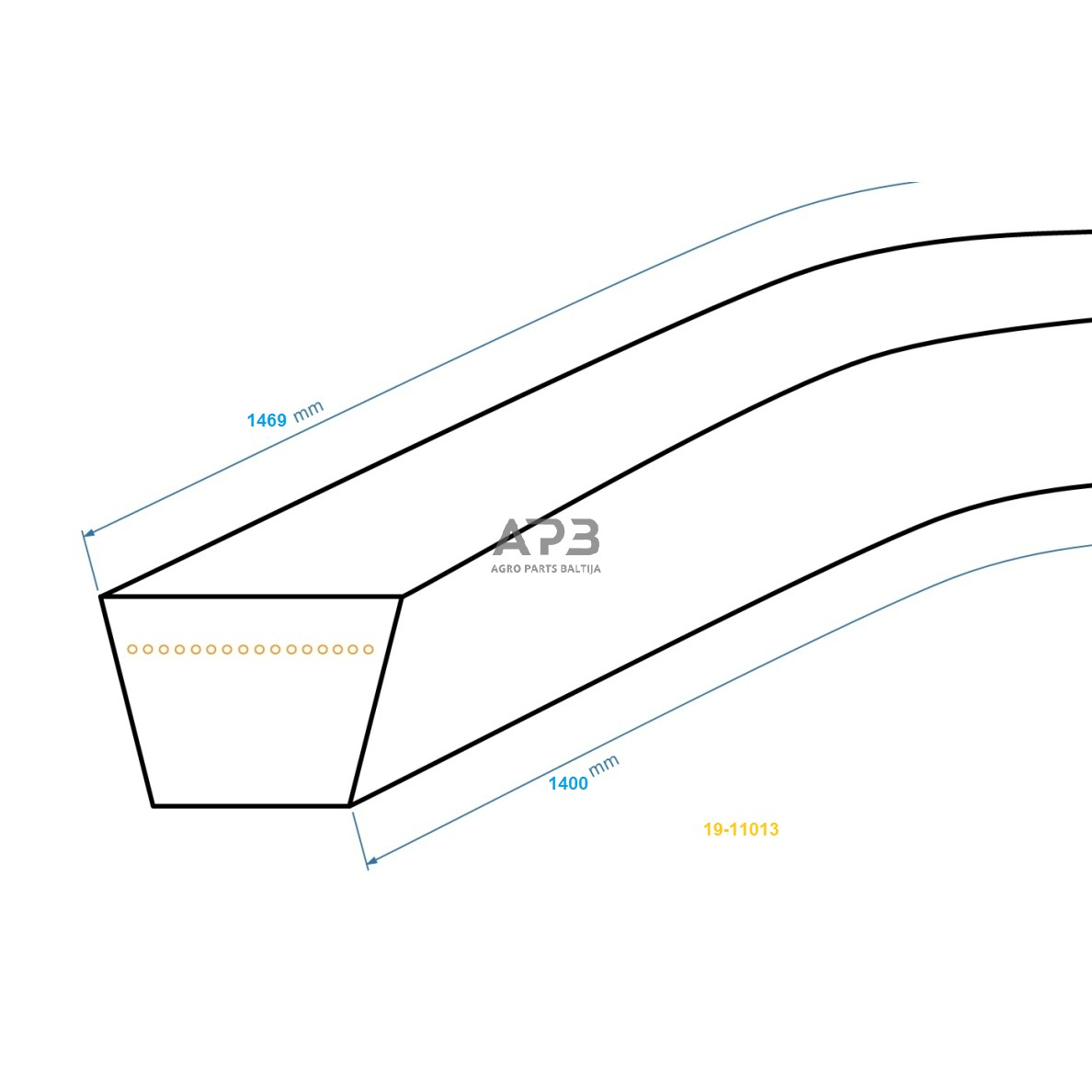 Trapecinis eigos diržas Sabo 102-13G, 102-15H B55 17x1400mm Li, 17x1469mm La 1