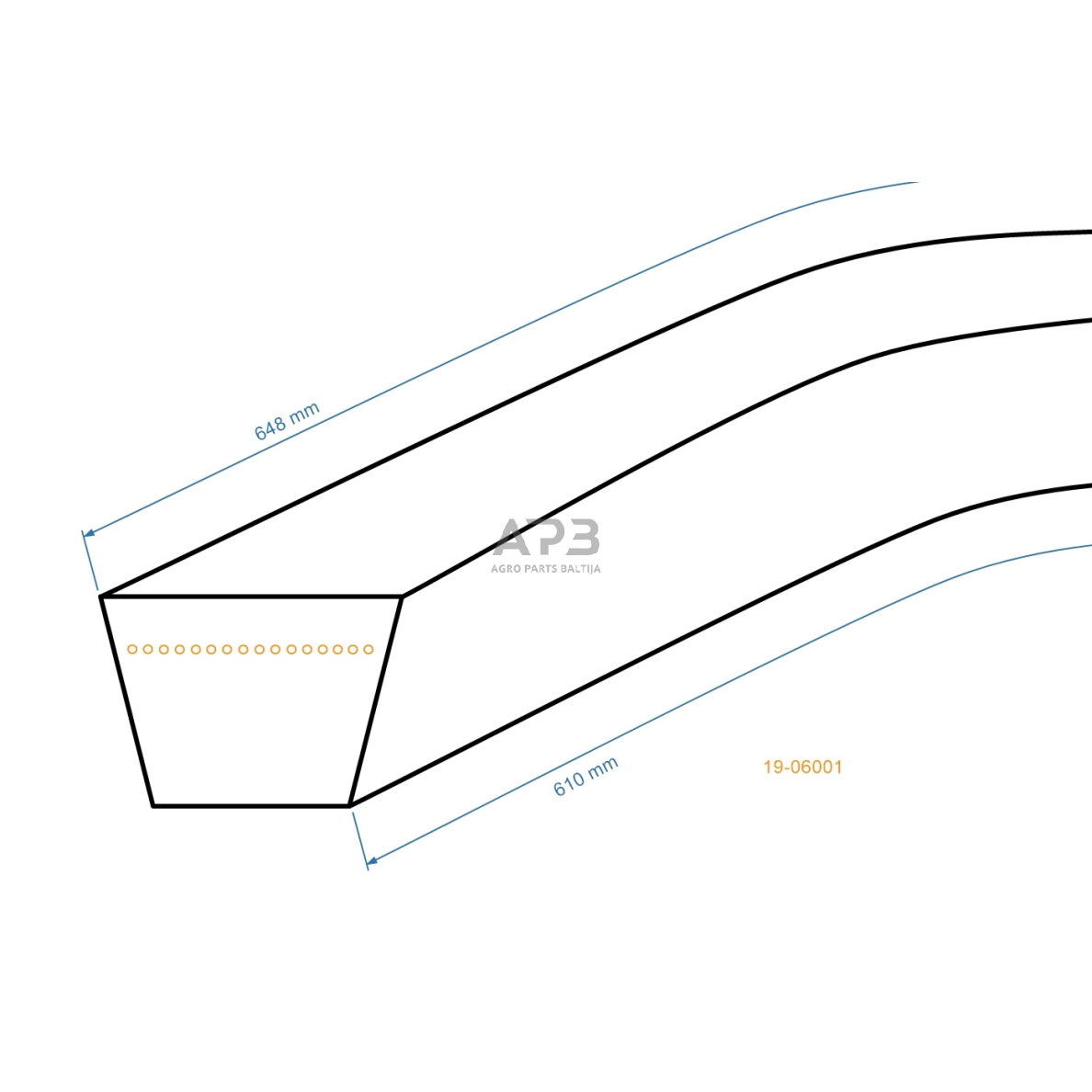 Trapecinis eigos diržas vejapjovėms Z24 10x610mm Li, 10x648mm La 1 Trapecinis eigos diržas vejapjovėms Z24 10x610mm Li, 10x648mm La 1