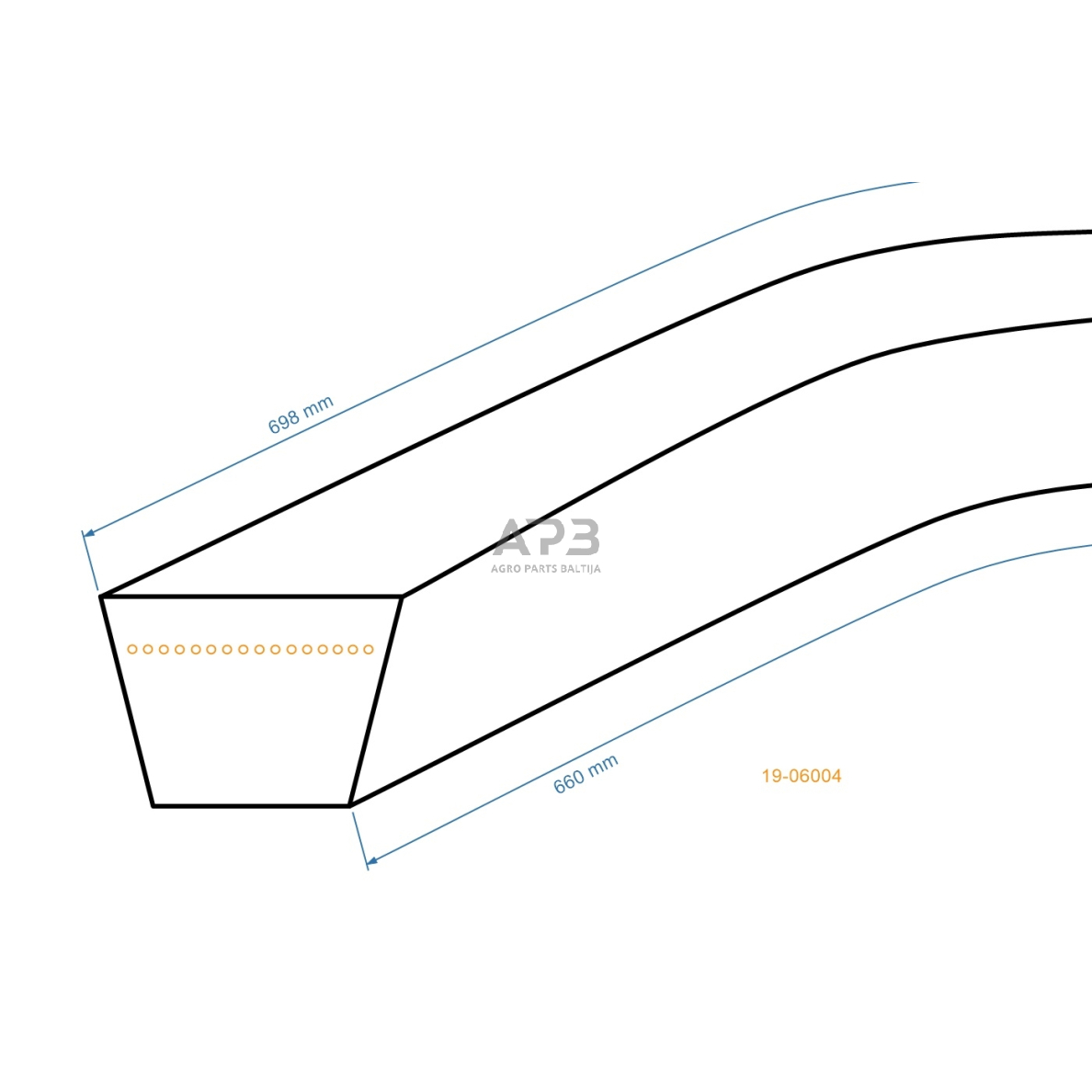 Trapecinis eigos diržas vejapjovėms Z26 10x660mm Li, 10,00x698mm La 1