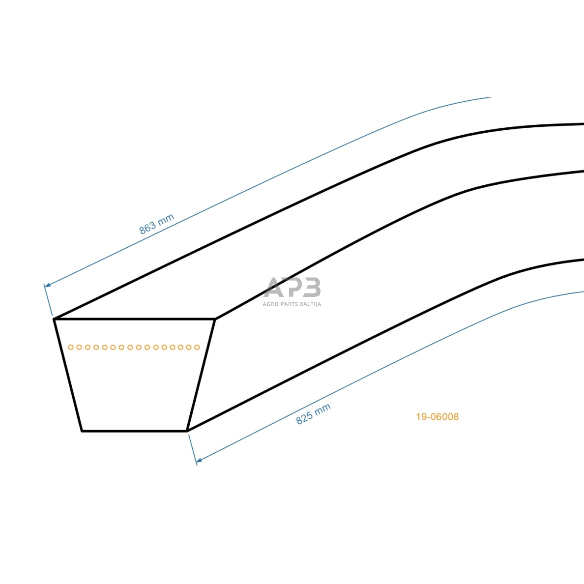 Trapecinis eigos diržas vejapjovėms Z32,5 10x825mm Li, 10x863mm La 1 Trapecinis eigos diržas vejapjovėms Z32,5 10x825mm Li, 10x863mm La 1