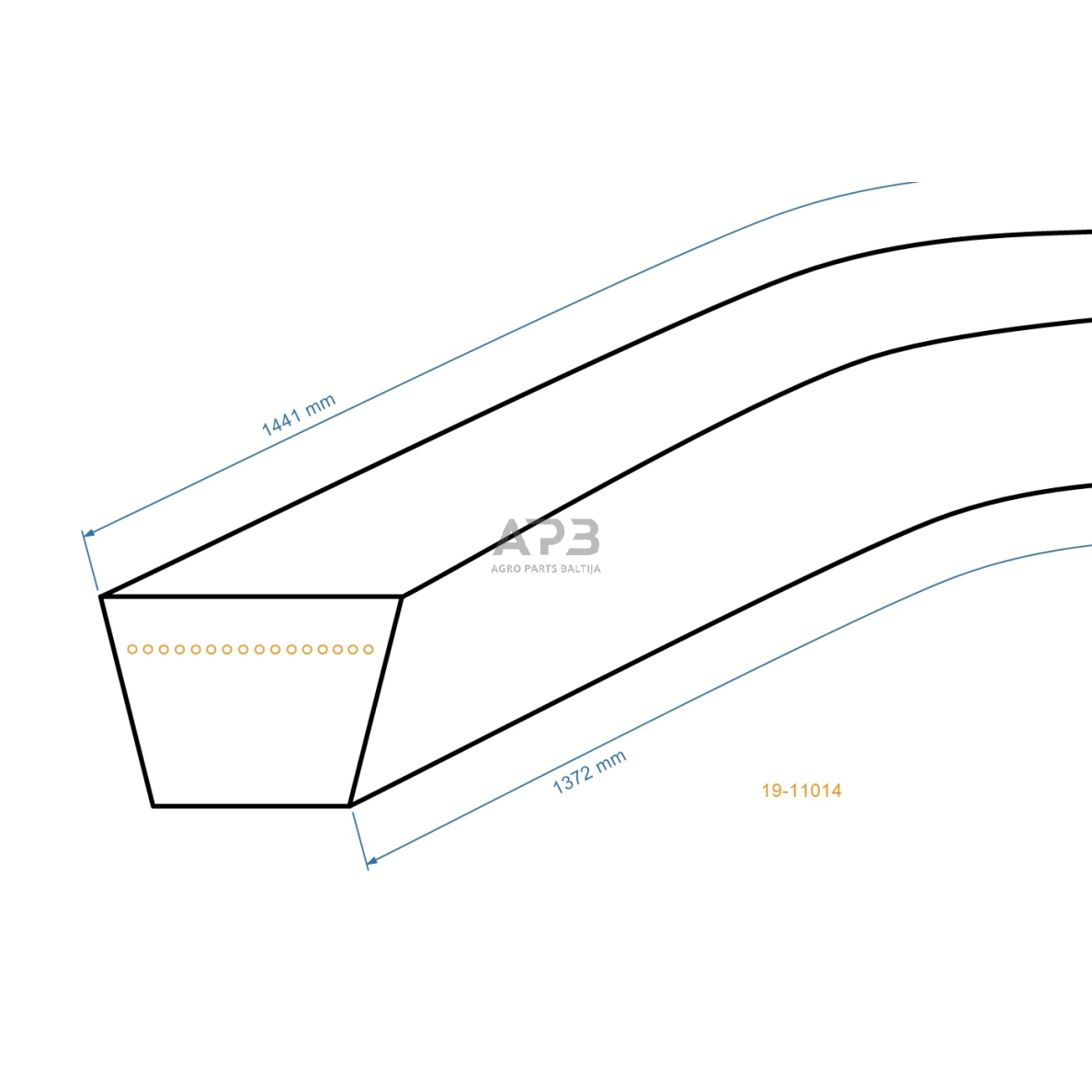 Trapecinis eigos diržas Viking MT740 B54 17x1372mm Li, 17,00x1441mm La 1