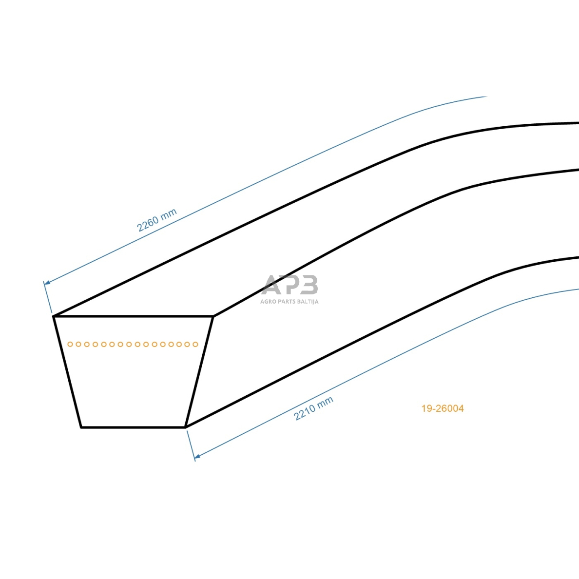 Trapecinis pjaunamosios diržas Murray 37x88 pjaunamosios plotis 42 (107 cm) 13x2210mm Li, 13x2260mm La 1
