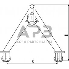 Traktoriaus prikabinimo trikampis 335,00 mm TL150678KR