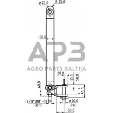 Traktoriaus prikabinimo trikampis su kabliu 640,00 mm TL150861