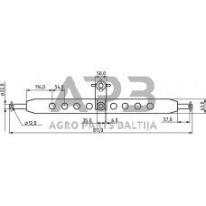 Traktoriaus prikabinimo trikampis su kabliu 811,00 mm TL150881