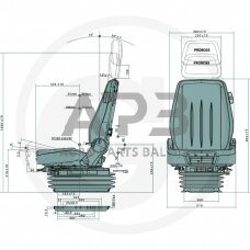 Traktoriaus sėdynė PROBOSS BS2510 12V