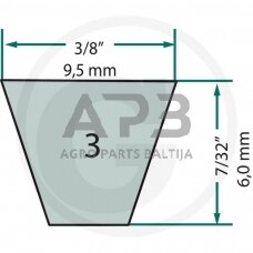 Trapecinis diržas 9,50x622mm Li, 9,50x660mm La 3LK26