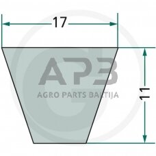 Trapecinis diržas B208 17x5300mm Li, 17x5369mm La