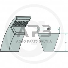 Trapecinis diržas Z16 10x410mm Li, 10x448mm La