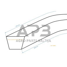 Trapecinis eigos diržas Makita 135064195/0 Z33 10x840mm Li, 10,00x878mm La