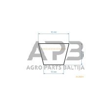 Trapecinis eigos diržas Yardman 500, 600, 700, 12/91, 12.5/76, B 10, TA 4120, TC 4125, TA 4130, TD 4125, TE 4125, TF 4120 15,88x1123,16mm La