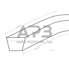 Trapecinis pjaunamosios diržas Yard Man HF4145, TF4120, TF4130, TF4140 pjaunamosios potis F38 (96 cm) 15,88x1759,70 mm La