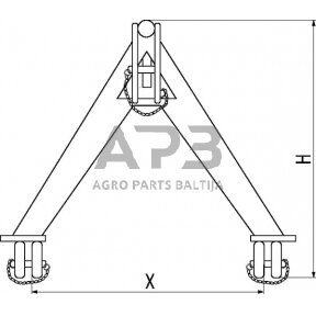 Traktoriaus prikabinimo trikampis 335,00 mm TL150678KR