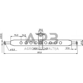 Traktoriaus prikabinimo trikampis su kabliu 811,00 mm TL150881