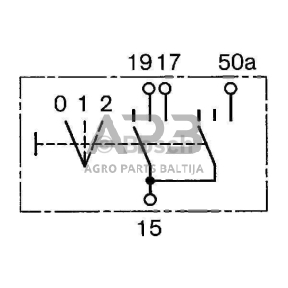 Traktoriaus užvedimo spynelė Bosch 0-1-2, 4 kontaktų 0343008006