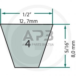 Trapecinis diržas 12,70x1449mm Li, 12,70x1499mm La 4LK59