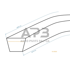 Trapecinis diržas 12,70x2820mm Li, 12,70x2870mm La 4LK113