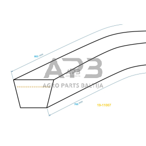 Trapecinis eigos diržas Castel Garden RASER 484TR, T 484TR, T 484 TR-E Z30 10x765mm Li, 10,00x803mm La