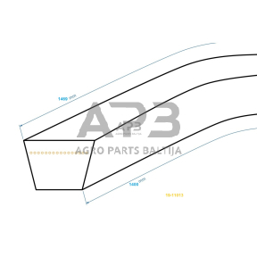 Trapecinis eigos diržas Sabo 102-13G, 102-15H B55 17x1400mm Li, 17x1469mm La