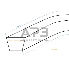 Trapecinis pjaunamosios diržas Mcculloch M115-77TC pjaunamosios plotis G38 (96 cm) 13x2210mm Li, 13x2260mm La