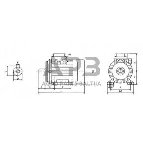 Trifazis elektros variklis ant pado 0.37 kW B3 2 poliai (3000 aps./min.) EFF2/IE1 EM71A2B3300IE2A