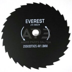Trimerio pjovimo diskas 255 x 25,40 mm storis 1,80 mm 30 T