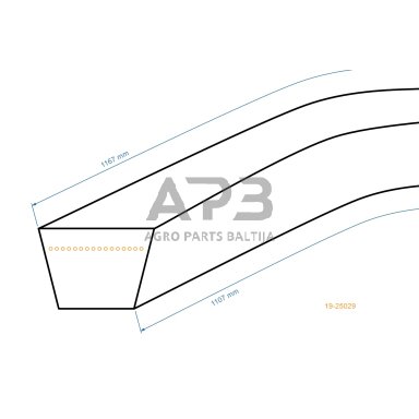 Trapecinis diržas MTD 754-04268, 75404268 15,88x1166mm La