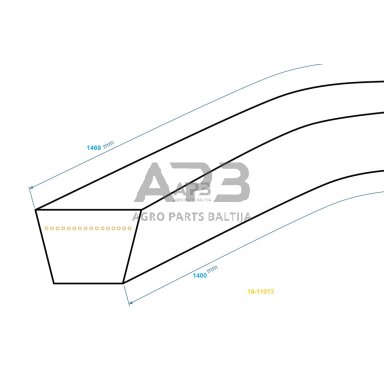 Trapecinis eigos diržas Sabo 102-13G, 102-15H B55 17x1400mm Li, 17x1469mm La