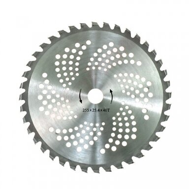 Trimerio pjovimo diskas 255 x 25,40 mm storis 2,00 mm 40 T Trimerio pjovimo diskas 255 x 25,40 mm storis 2,00 mm 40 T