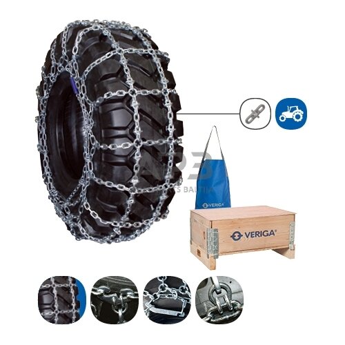 Traktorių grandinės ratams. Komplekte dvi grandinės. Padangos matmenys 360/80-20 Traktorių grandinės ratams. Komplekte dvi grandinės. Padangos matmenys 360/80-20