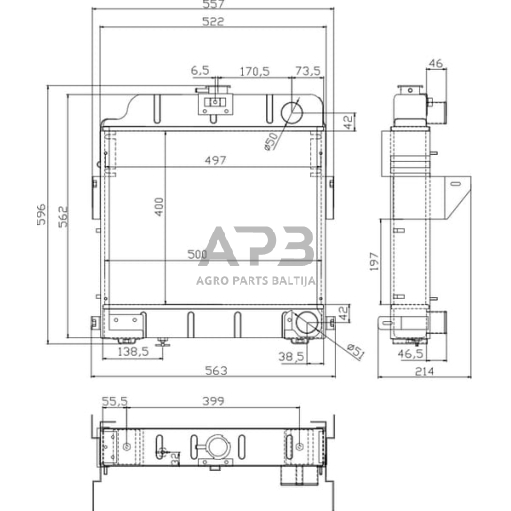 Traktoriaus radiatorius 3139030R92N 1 Traktoriaus radiatorius 3139030R92N 1
