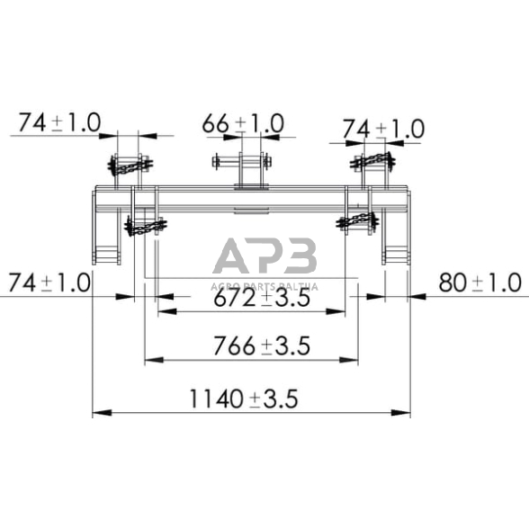 Traktoriaus prikabinimo trikampis 1150,00 mm TL150852 3 Traktoriaus prikabinimo trikampis 1150,00 mm TL150852 3