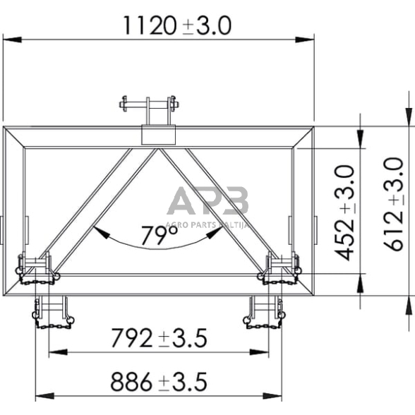 Traktoriaus prikabinimo trikampis 1150,00 mm TL150852 4 Traktoriaus prikabinimo trikampis 1150,00 mm TL150852 4