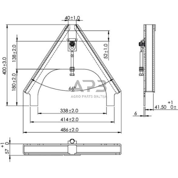 Traktoriaus prikabinimo trikampis 480,00 mm TL150680 1 Traktoriaus prikabinimo trikampis 480,00 mm TL150680 1