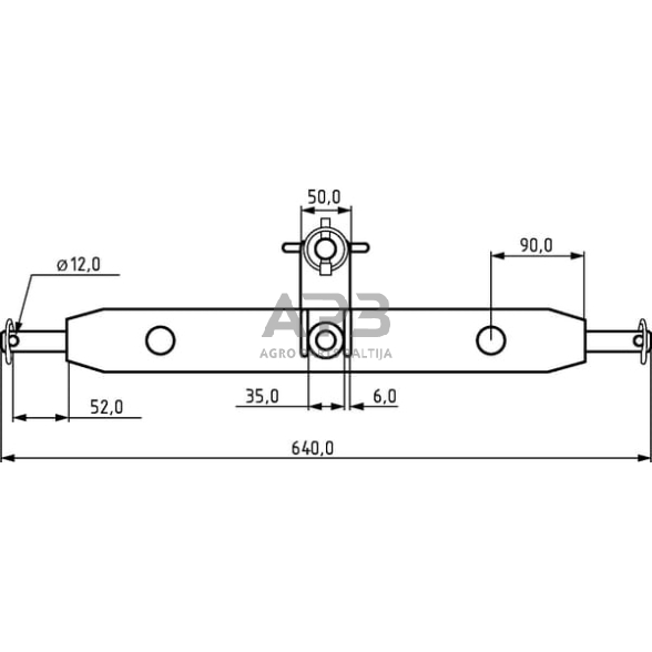 Traktoriaus prikabinimo trikampis su kabliu 640,00 mm TL150861 2 Traktoriaus prikabinimo trikampis su kabliu 640,00 mm TL150861 2