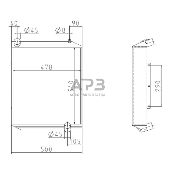 Traktoriaus radiatorius 001974134N 1 Traktoriaus radiatorius 001974134N 1