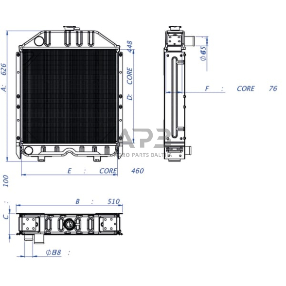 Traktoriaus radiatorius 5153481N 1 Traktoriaus radiatorius 5153481N 1
