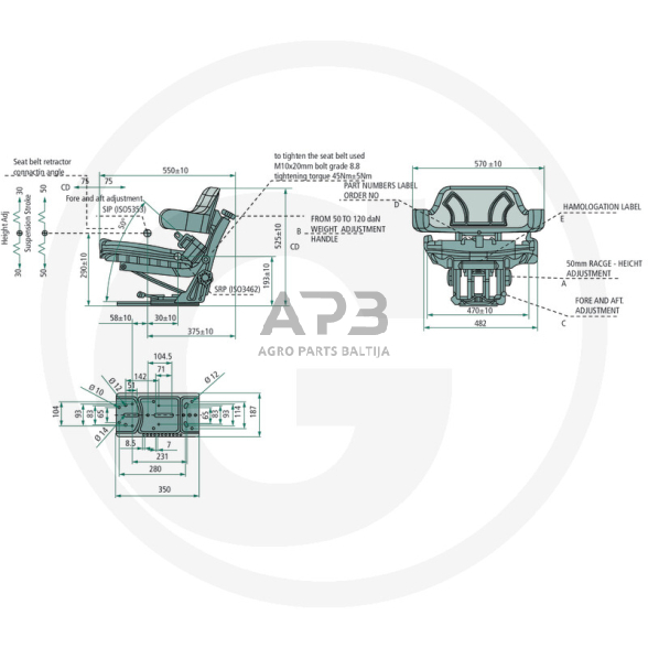 Traktoriaus sėdynė 24000030HVG 1 Traktoriaus sėdynė 24000030HVG 1