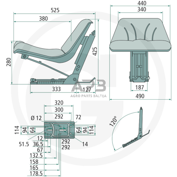 Traktoriaus sėdynė 24000032 1 Traktoriaus sėdynė 24000032 1