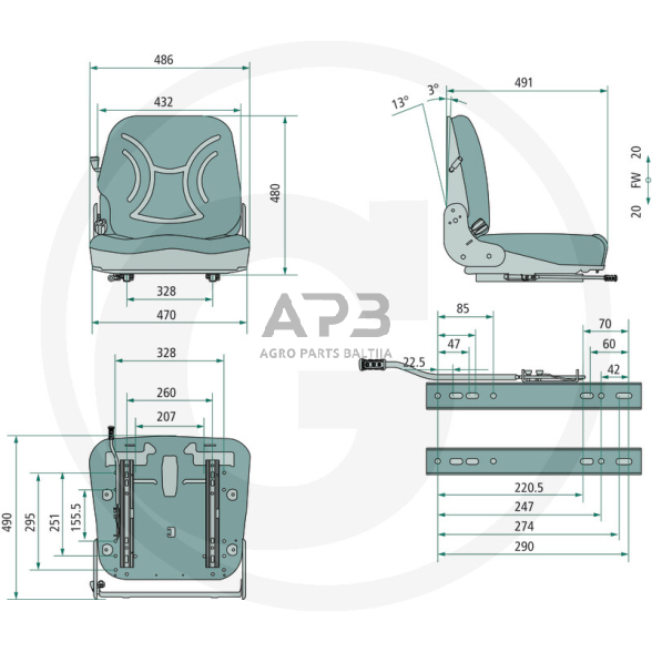 Traktoriaus sėdynė 24000038 1 Traktoriaus sėdynė 24000038 1