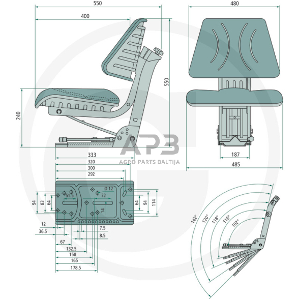 Traktoriaus sėdynė 24000088 1 Traktoriaus sėdynė 24000088 1