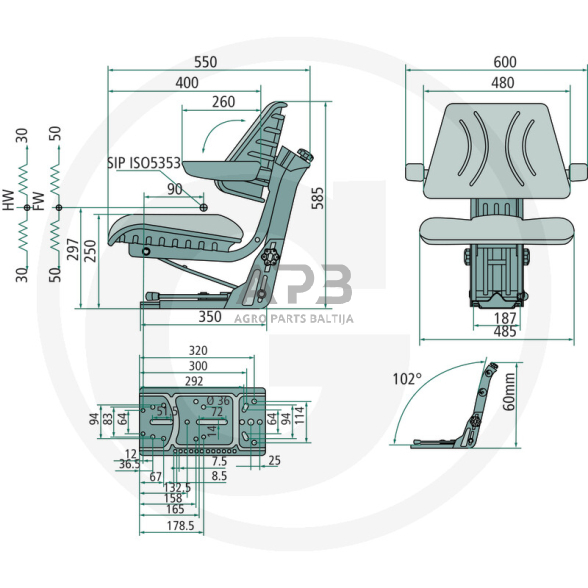 Traktoriaus sėdynė 24000117 1 Traktoriaus sėdynė 24000117 1