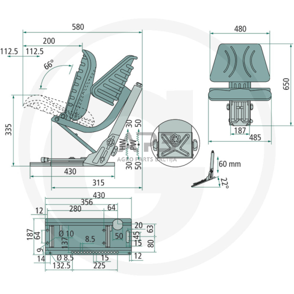 Traktoriaus sėdynė 240920060 1 Traktoriaus sėdynė 240920060 1
